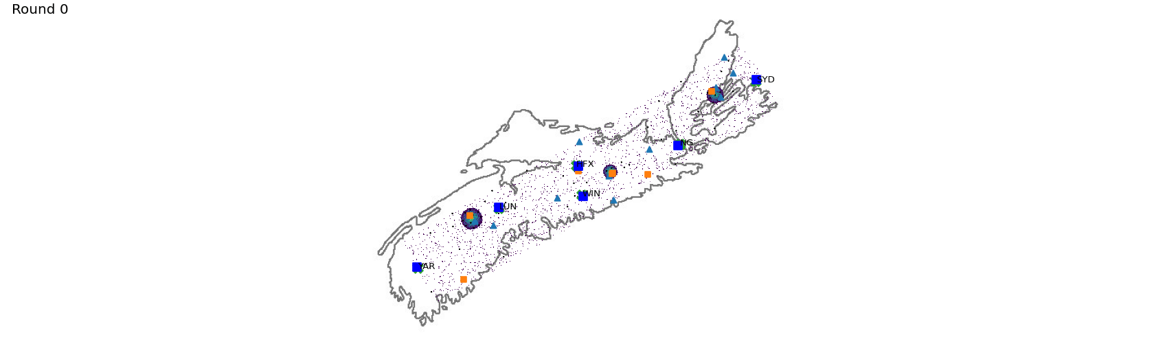 Firefighter Drone Swarm visualization showing autonomous fire suppression